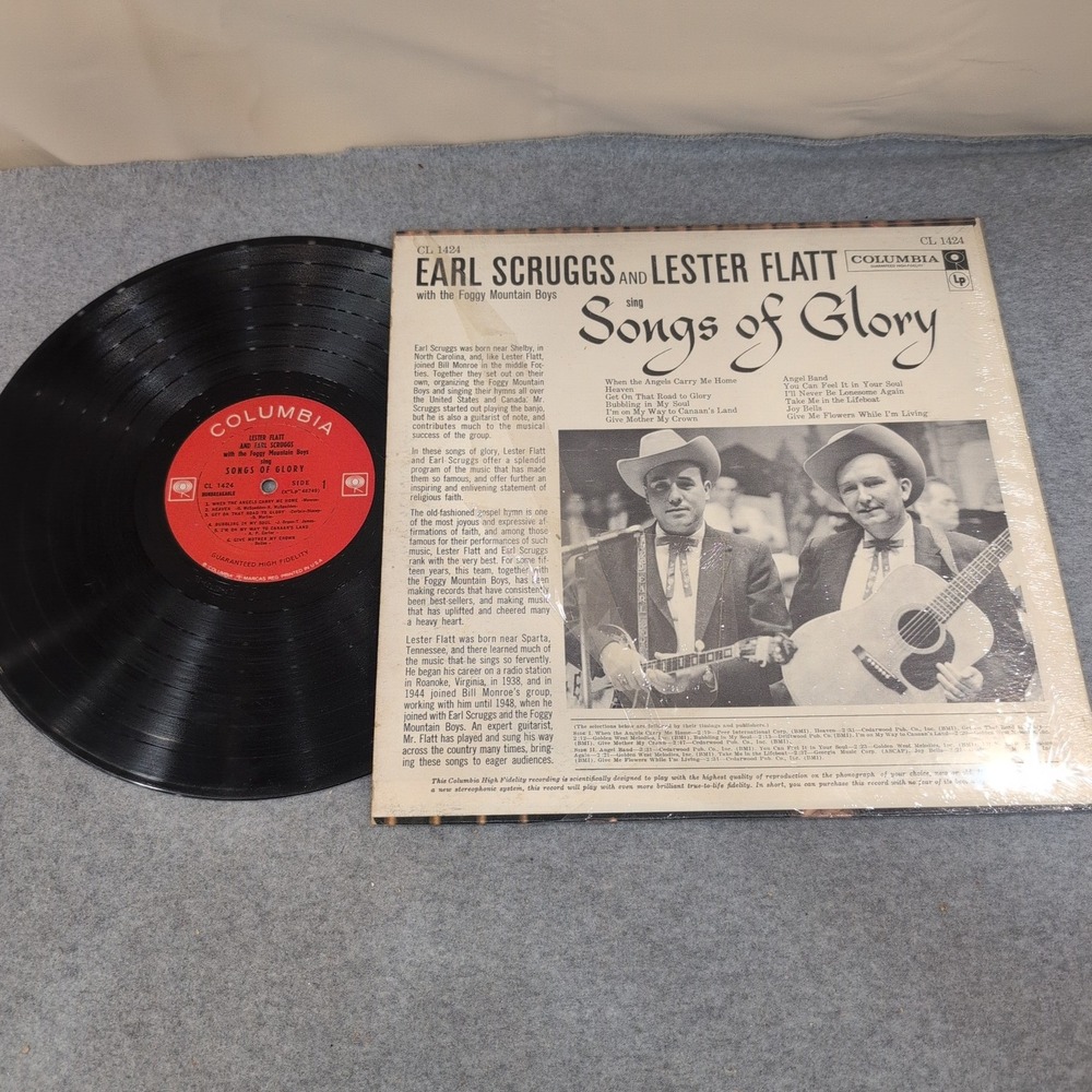 Lester Flatt and Earl Scruggs Songs of Glory Vinyl LP Columbia CL 1424 Bluegrass - Picture 2 of 2